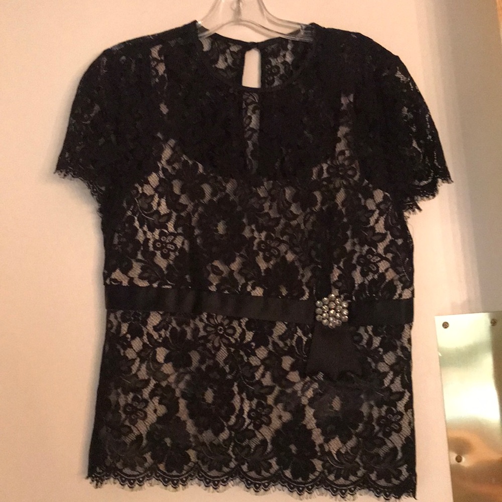 Black lace top - M petite